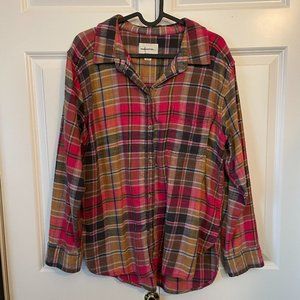 American Eagle Women's Boyfriend Fit Flannel Shirt Size M